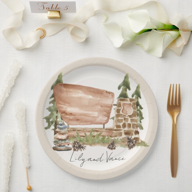 National Park Van Road Trip Paper Plate Pappteller (Hochzeit)