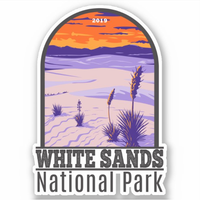 National Park White Sands New Mexico Vintag Aufkleber (Vorderseite)