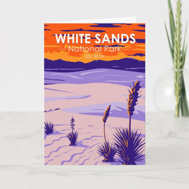 National Park White Sands New Mexico Vintag Karte (Vorderseite)