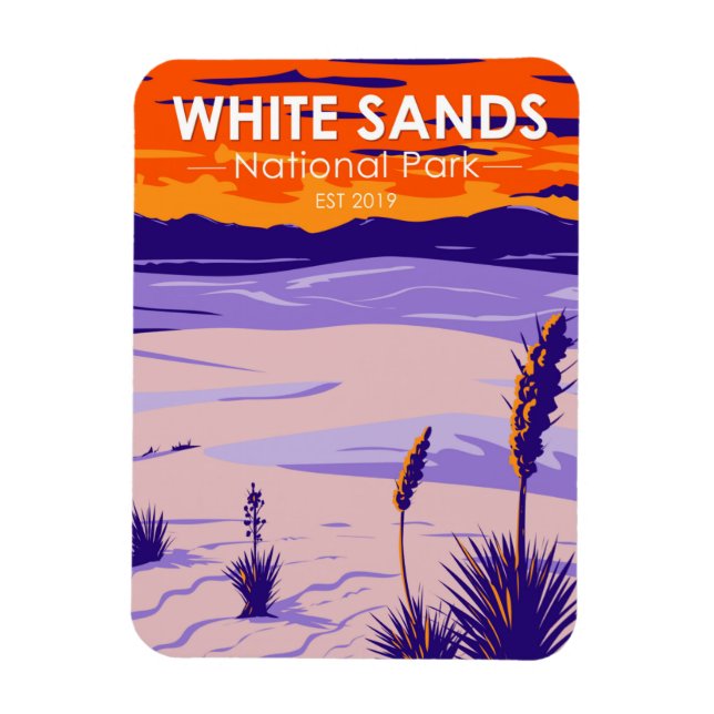 National Park White Sands New Mexico Vintag Magnet (Vertikal)