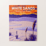 National Park White Sands New Mexico Vintag Puzzle<br><div class="desc">Vektorgrafik mit weißem Sand. Der Park befindet sich im Staat von New Mexico und ist komplett von der White Sands Missile Range umgeben.</div>