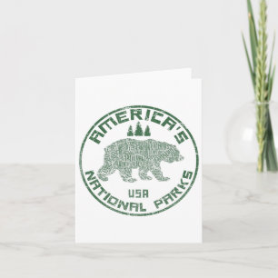 National Parks Bear Hiking Travel Camping Outdoors Karte