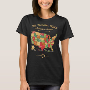 National Parks Map Camping Wandern Erlebnis Aussic T-Shirt