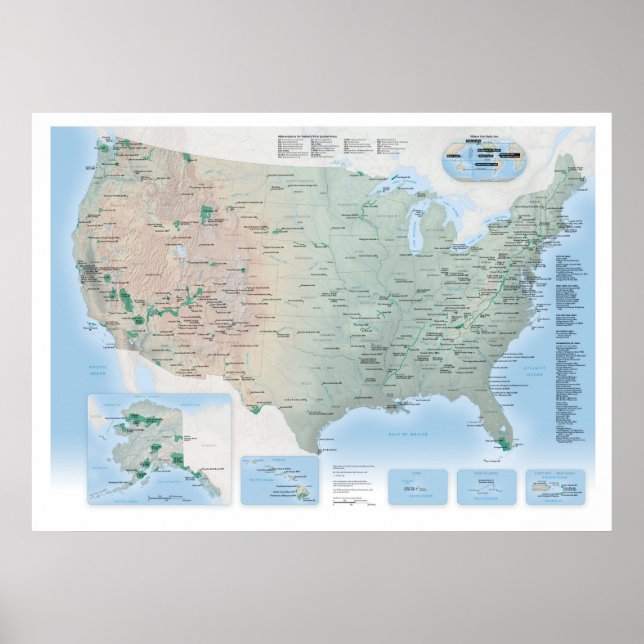 National Parks Map Poster USA (Update 2021) (Vorne)