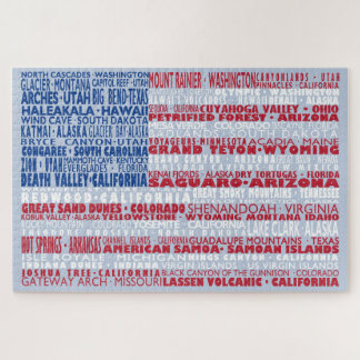 National Parks of America Flag Word Cloud Gift Puzzle