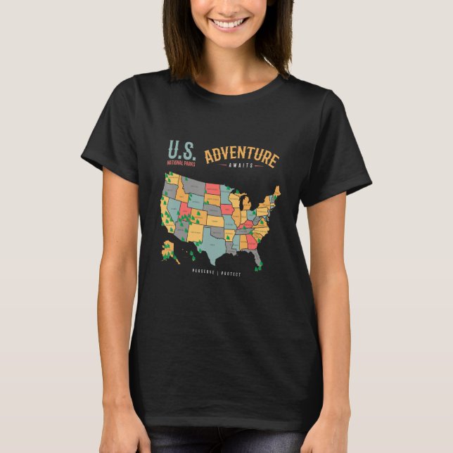 National Parks Preserve Protect Camping & H T-Shirt (Vorderseite)