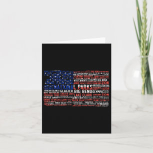 National Parks USA List Word Cloud Us Flag Camping Karte