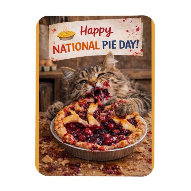 National Pie Day Card, Photo Magnet (Vertikal)