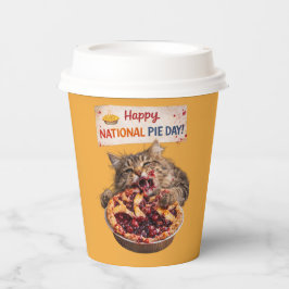 National Pie Day Cat Paper Cups Pappbecher