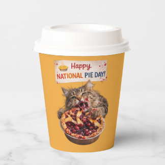National Pie Day Cat Paper Cups Pappbecher