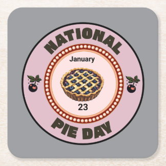 National Pie Day Cherry Pie Rechteckiger Pappuntersetzer