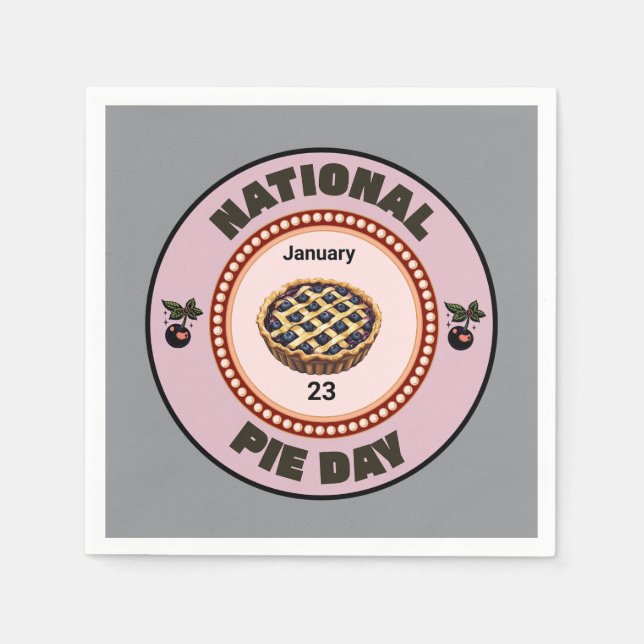 National Pie Day Cherry Pie Serviette (Vorderseite)