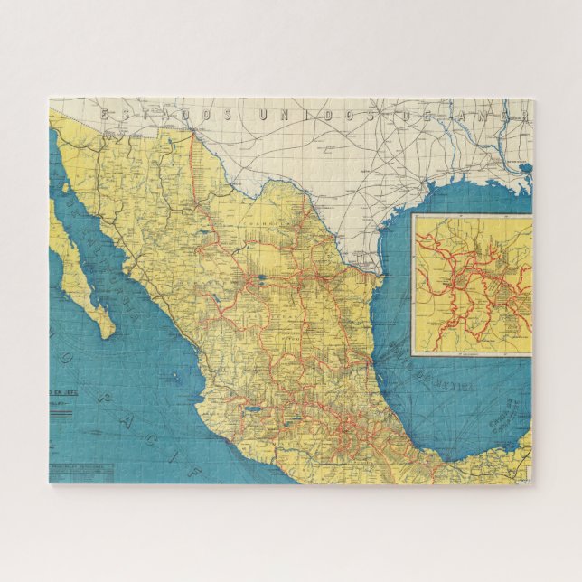 National Railroads of Mexico Map Puzzle (Horizontal)