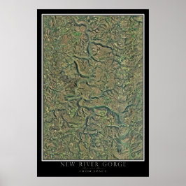 National River Gorge National River Satellite Map Poster