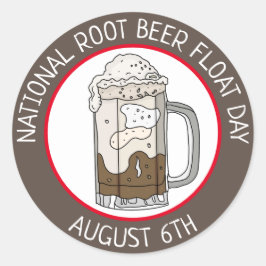 National Root Beat Float Day | August 6. Runder Aufkleber