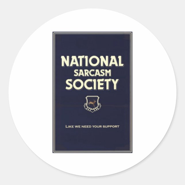 National-Sarcasm-Society Runder Aufkleber (Vorderseite)
