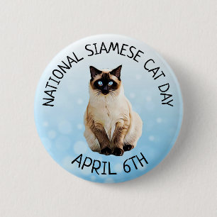 National Siamese Cat Day 6. April Button