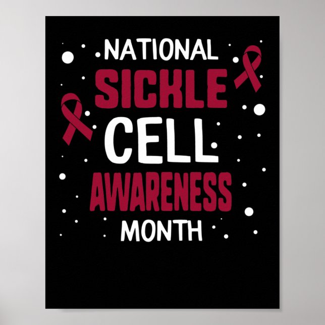 National Sickle Cell Awareness Montag Burgundy Rib Poster (Vorne)
