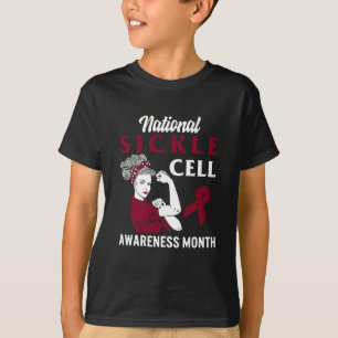 National Sickle Cell Awareness Montag Burgundy Rib T-Shirt