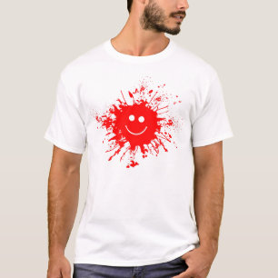 National Spaß Montag Red Paint Spritzer Lächeln T-Shirt