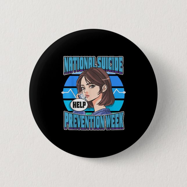 National Suicide Prevention Week Suprt Mental Heal Button (Vorderseite)