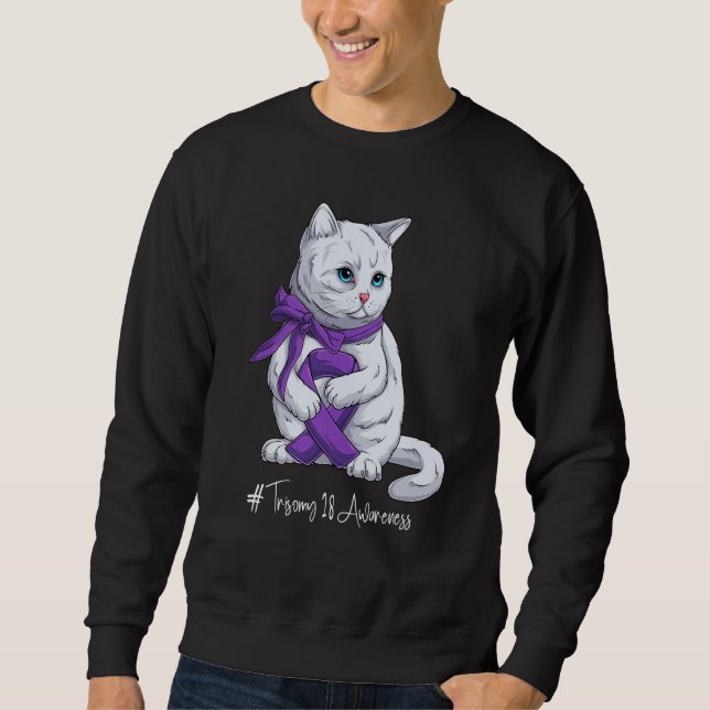 National Trisomy 18 Awareness Month Purple Ribbon  Sweatshirt (Vorderseite)