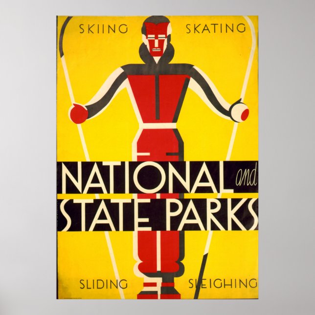 National und Staat Parks Skifahren Dorothy Waugh W Poster (Vorne)