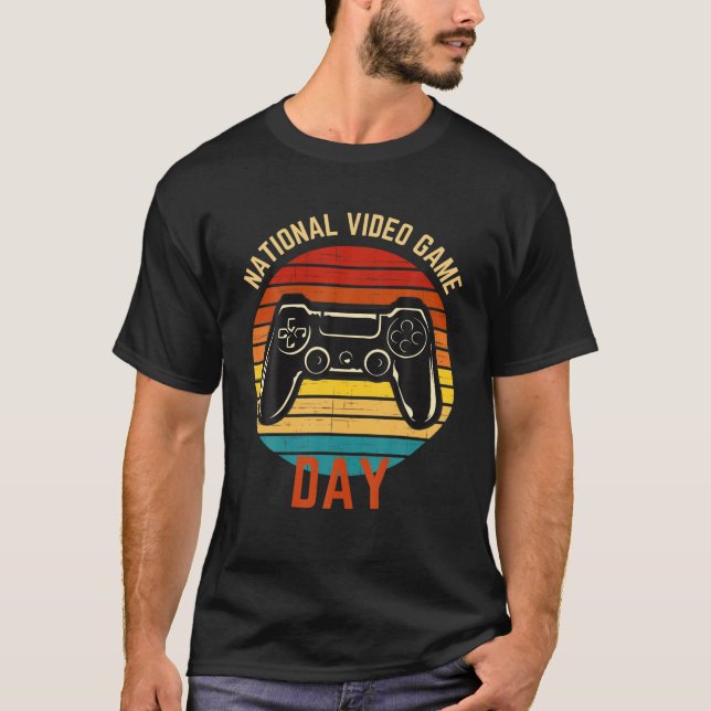 National Video Game Day 8. Juli Funny Retro Contre T-Shirt (Vorderseite)