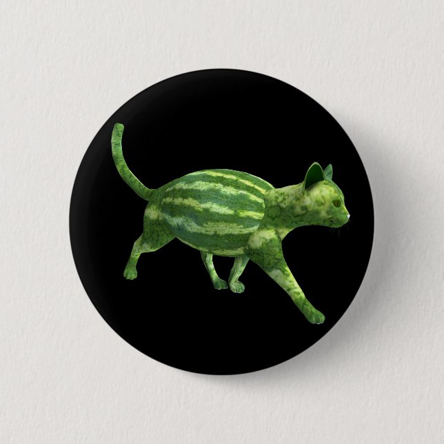 National Watermelon Day Cat Button (Vorderseite)