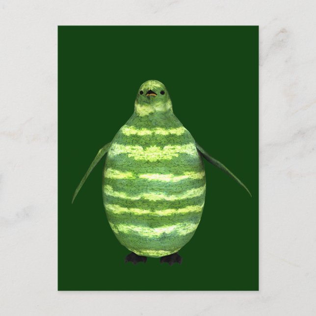 National Watermelon Day Penguin Postkarte (Vorderseite)
