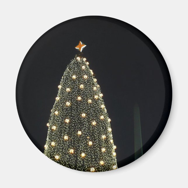 National Xmas Tree & Washington Monument at Night Magnet (Vorne)