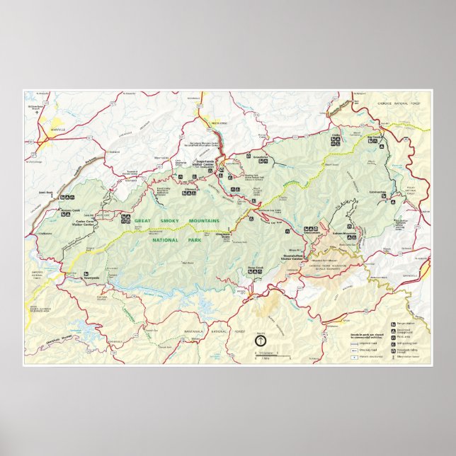 Nationaldenkmal der Großen rauchten Berge Poster (Vorne)