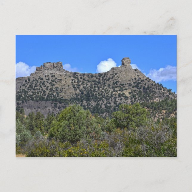 Nationaldenkmal des Chimney Rock, Colorado Postkarte (Vorderseite)