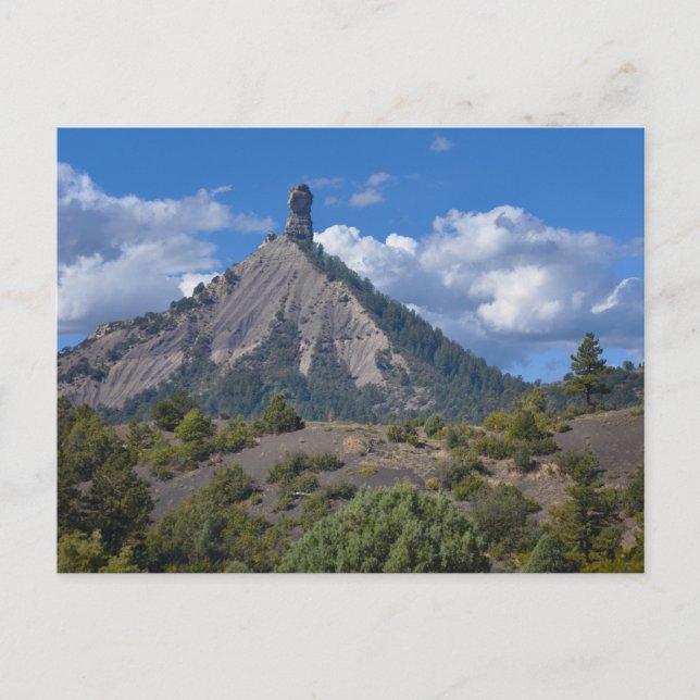 Nationaldenkmal des Chimney Rock, Colorado Postkarte (Vorderseite)