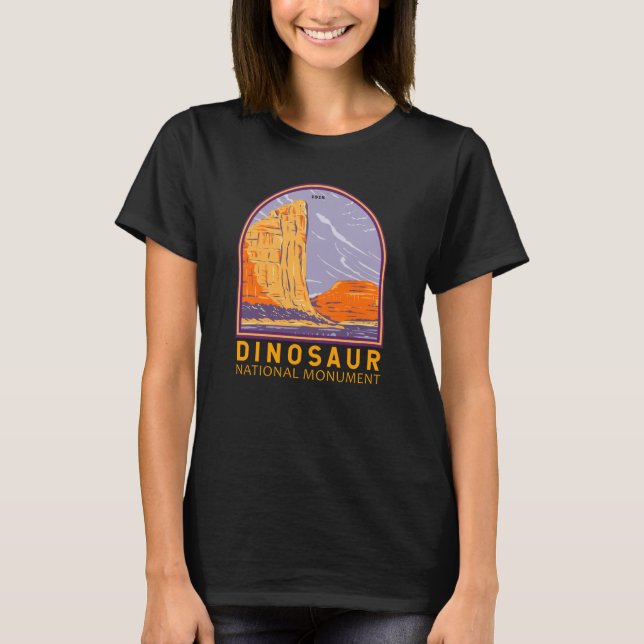 Nationaldenkmal Dinosaur Vintager T - Shirt (Vorderseite)