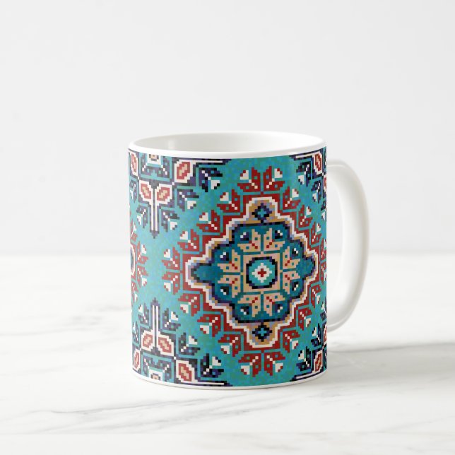 Nationale Amerikanische Ureinwohner Navajo Mosaic  Kaffeetasse (VorderseiteRechts)