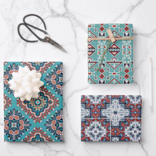 Nationale Amerikanische Ureinwohner Navajo Pattern Geschenkpapier Set