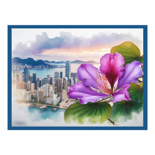 Nationale Blume Bauhinia (Hongkong) | Fotodruck (Vorne)
