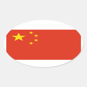 Nationale China Ovaler Aufkleber
