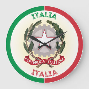 Nationale Emblem-Circle-Form in Italien Große Wanduhr