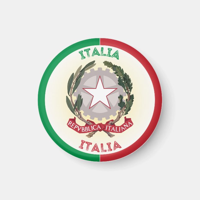 Nationale Emblem-Circle-Form in Italien Magnet (Vorne)
