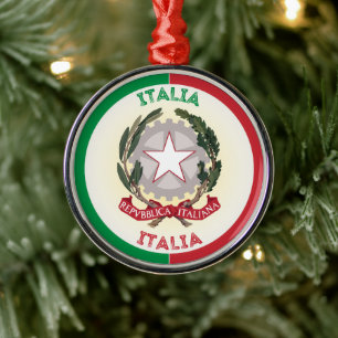 Nationale Emblem-Circle-Form in Italien Ornament Aus Metall