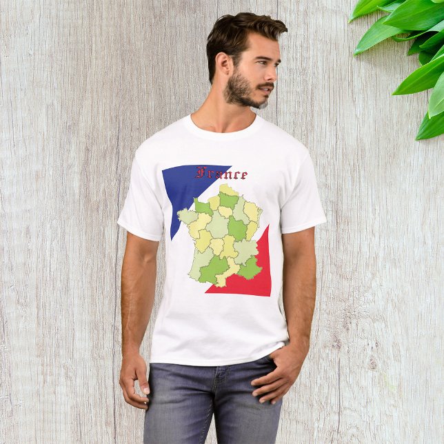 Nationale Farben und Landkarte Frankreichs T-Shirt (Von Creator hochgeladen)
