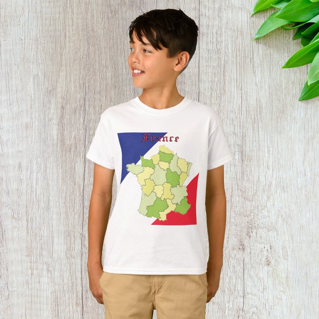 Nationale Farben und Landkarte Frankreichs T-Shirt (Von Creator hochgeladen)