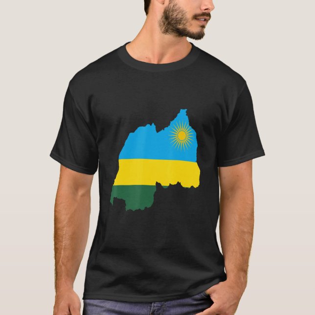 Nationale Flag-Karte Ruandas T-Shirt (Vorderseite)