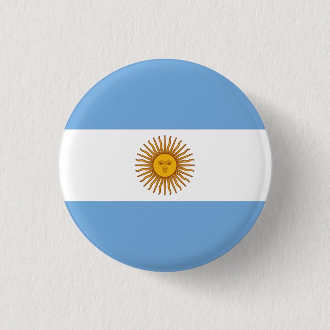 Nationale Flagge Argentiniens Button (Vorderseite)