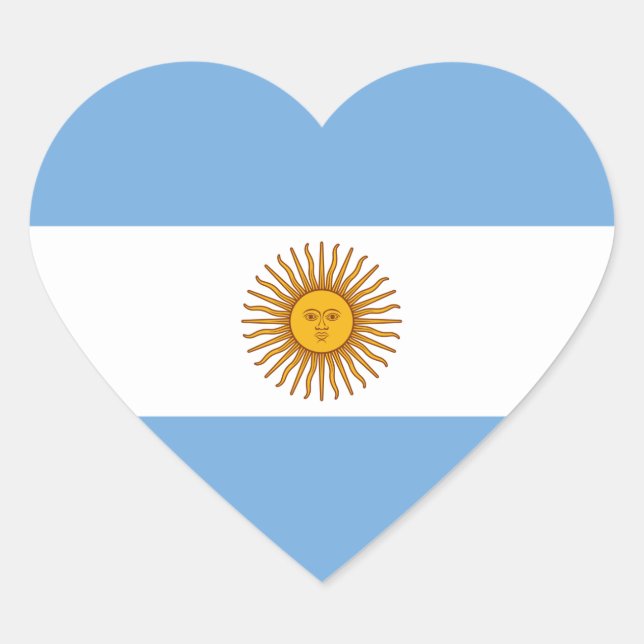 Nationale Flagge Argentiniens Herz-Aufkleber (Vorderseite)