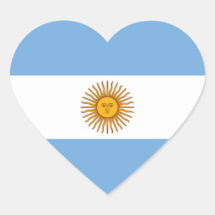 Nationale Flagge Argentiniens Herz-Aufkleber