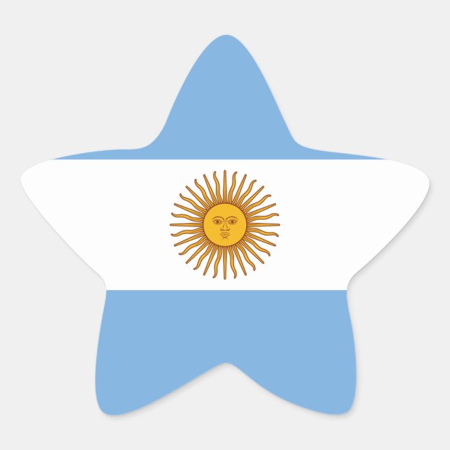 Nationale Flagge Argentiniens Stern-Aufkleber (Vorderseite)