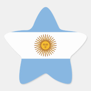 Nationale Flagge Argentiniens Stern-Aufkleber